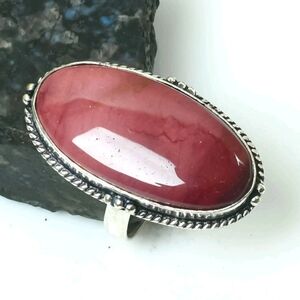 Mookaite Jasper Gemstone 925 Sterling Silver Handmade Ring